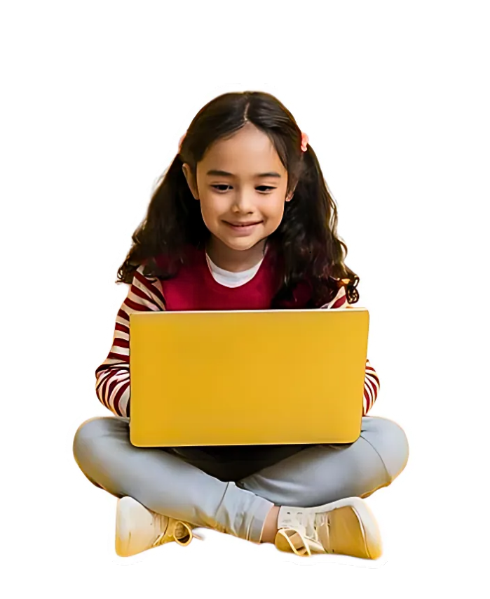 little Girl using laptop