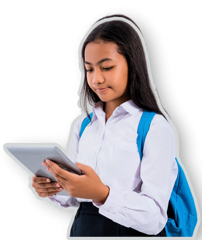 Student using tablet
